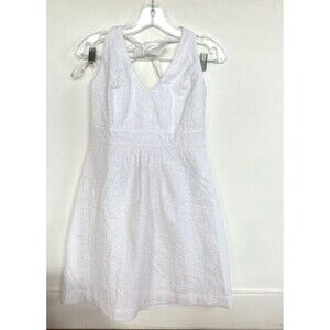 Lilly Pulitzer Joan Resort White Sweet Daisy Eyelet Halter Dress Womens Sz 10